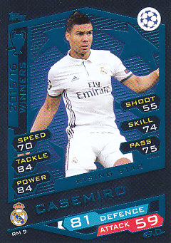 Casemiro Real Madrid 2016/17 Topps Match Attax CL Rising Star #RM09